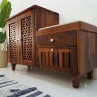 Mercury Solid Wood Shoe Rack in Honey