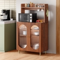 Stellar Multipurpose Storage Cabinet (Medium Size with Upper Shelf, Teak Brown)