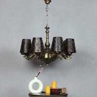 Devansh Gold Antique Wall Mounted Lamp With Black  Cotton Shade