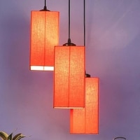 Dominick Orange Fabric Cluster Hanging Light