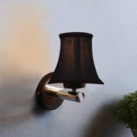 Devansh Metal Wall Mounted Lamp With Black Cotton Shade