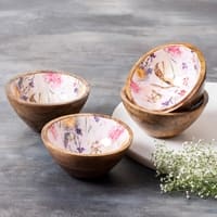 Allure Botanic Mango Wood Bowl Set Of 4