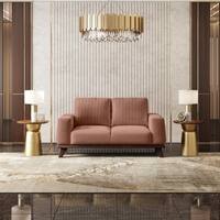 Granada Premium 2 Seater Fabric Sofa in Mocha Mouse Velvet Colour