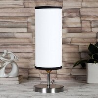 white & black cotton table lamp with Steel Base -46