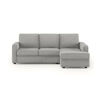 Apollo Compact Sofa (Colour : Vapour Grey, Cushion : Soft, Back Type : Regular, Seating Capacity : Right Aligned 2 Seater + Right Aligned Chaise + Ottoman)