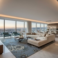 Azure Bloom Floral Carpet 5 X 7