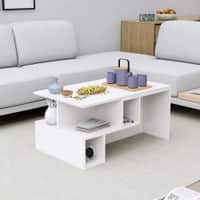 Hexa Engineered Wood Coffee Table With Storage In Frosty White