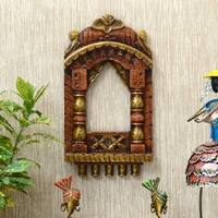 Desert Art Wooden Handpainted Copper Jharokha Wall Frame 16 Inch