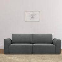 Cacef 3 Pull Out Sofa Cum Bed with storage In Grey Colour