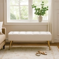 Sofira Metal Bench in White Finish