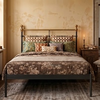 Iver Metal Non Storage King Bed in Satin Black Finish