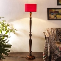 Britney Brown Cotton Shade Floor Lamp