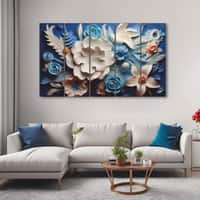 The Castle Decor Multicolour Flowers Wall Art Set of 5 27x48 Inch