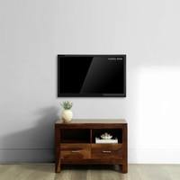 Sheesham Wood Tv Unit With Drawer In Scratch Resistant Provincial Teak Finish For TVs Up To 32 Inches