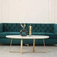 Franklin Marble Coffee Table In Gold Finish