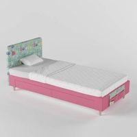Color Play Engineered Wood Drawer Storage Bed in Coral Colour