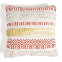 Pattern Party Red Cotton Cushion Cover