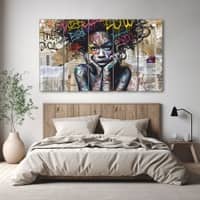 The Castle Decor Women Abstract Wall Painting Wooden Framed Digital Painting 27x48 Inch (Style 4)