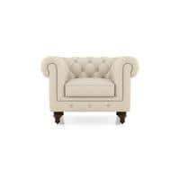Winchester 1 Seater Premium Italian Leather Sofa In Creme Fraiche