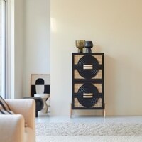Ziggy Solid Wood Chest of Drawer With 4 Drawer in Black Finish