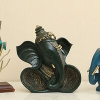 Gokul Polyresin Figurine in Emerald Green Colour