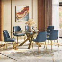 Zaida 6 Seater Glass Dining Table