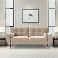 Faro Velvet 3 Seater Sofa in Cream Colour
