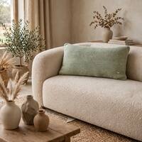 Violette Arch Green Cotton Knitted Decorative Cushion Cover 12 x 20 Inches