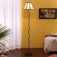 Axl Black Cotton Shade Floor Lamp