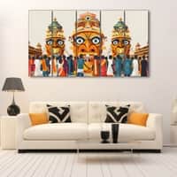 The Castle Decor Shri Jagannath Wall Painting Wooden Framed 27x48 Inch (Style 2)