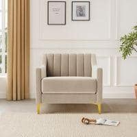 Fame Velvet 1 Seater Sofa in Cream Colour
