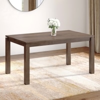 Atlas Solid Wood 6 Seater Compact Storage Dining Table In Danish Walnut Finish