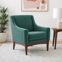 Claudia Boucle Fabric Arm Chair in Green Colour