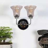 Devansh Steel Electric Wall Light in Steel Colour with Transparent Shade Count of 2 Lights