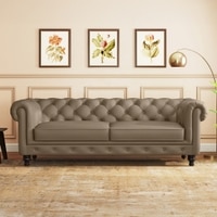 Winchester 3 Seater Premium Italian Leather Sofa In Dark Truffle