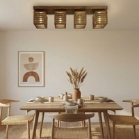 Lyon Brown Solid Wood Ceiling Light