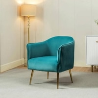 Celeo Solid Wood Accent Chair in Blue Colour