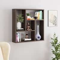 BLUEWUD Javies Engineered Wood Multipurpose Wall Decor Shelf, Display Rack (Wenge)