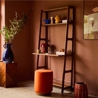 Noah Mid Century Solid Wood Bookshelf in Brown Colour