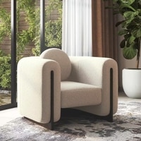Reno Lounge Chair in White Himalaya Boucle Colour