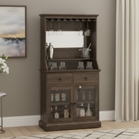 Riveria Solid Wood Bar Cabinet (Danish Walnut Finish)