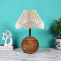 Vintage cotton off-white with Natural Wood Table Lamp