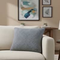 Flora Light Grey  And Vanilla Grey Melange Cushion Cover 18X18 Inches