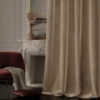 Stoa Paris Velvet Curtains for Door, Premium Dim-Out Curtain for Pack of 1, Date Night - Ivory Elegance