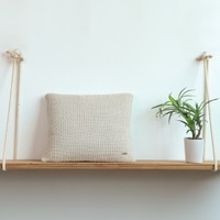 Moss Marld Natural Melange  And Pale Whisper Cushion Cover 16X16 Inches