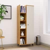 Hexa Engineered Wood Bookshelf Multipurpose Storage Rack in Giant Wood and Frosty White