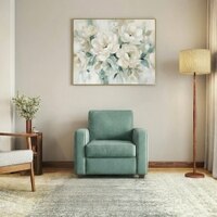 Apollo High Back 1 Seater  Fabric Sofa In Dusty Turquoise Velvet Colour