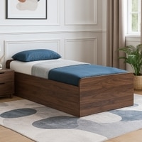 Mavora Single Bed With Storage In Columbian Walnut Finish