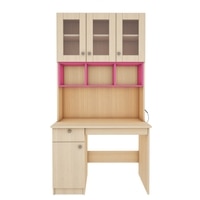 Swotty Study Table With Storage Pink And Beige Teak