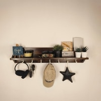 Andre Wooden Wall Organiser With Key Holders